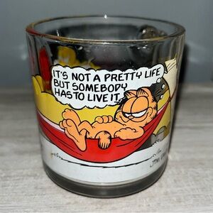 McDonalds Garfield Odie  Glass Coffee Mug Jim Davis 1978 Collectible Vintage